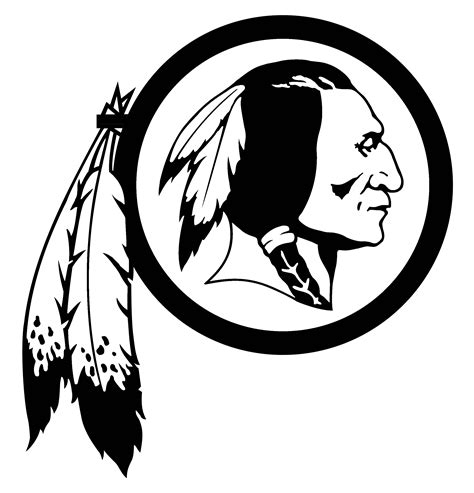 redskins logo black and white
